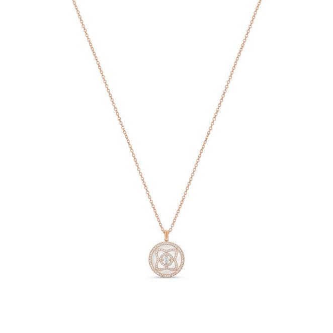 Enchanted Lotus pendant in rose gold and white mother-of-pearl