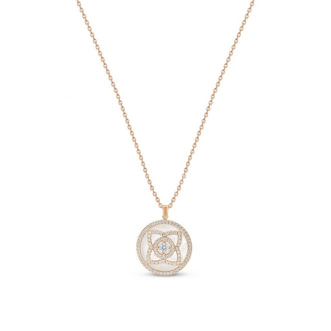 Enchanted Lotus large pendant in rose gold and white mother-of-pearl