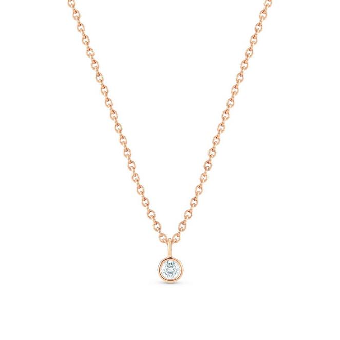 My First De Beers Clea one diamond pendant in rose gold