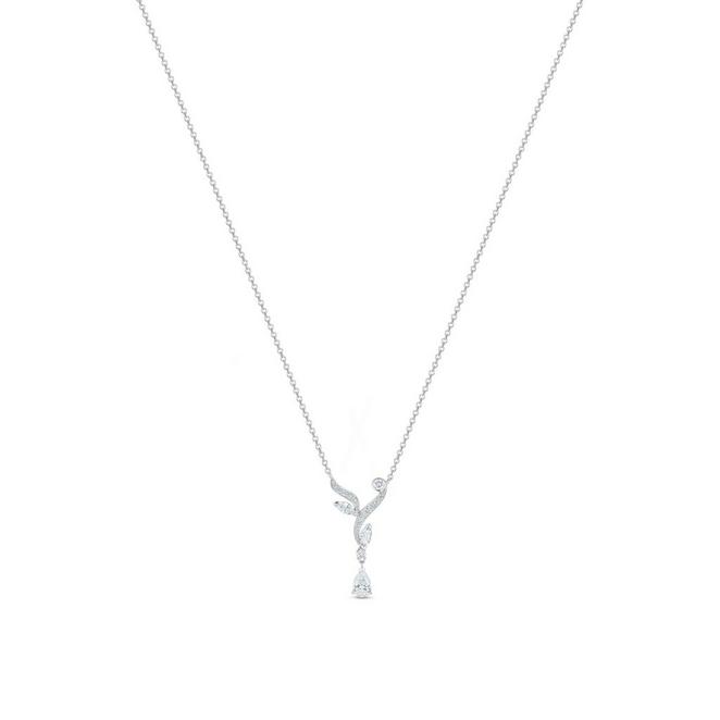 Adonis Rose pendant with a pear-shaped diamond in white gold