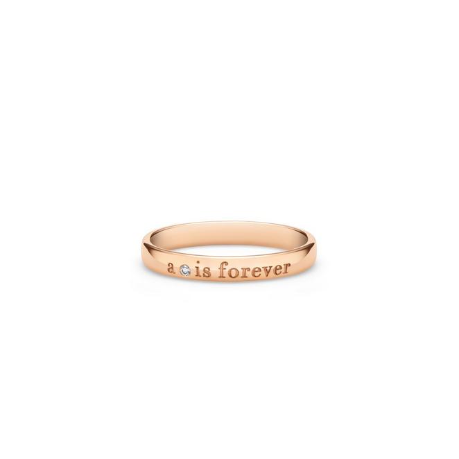 A Diamond Is Forever band in rose gold