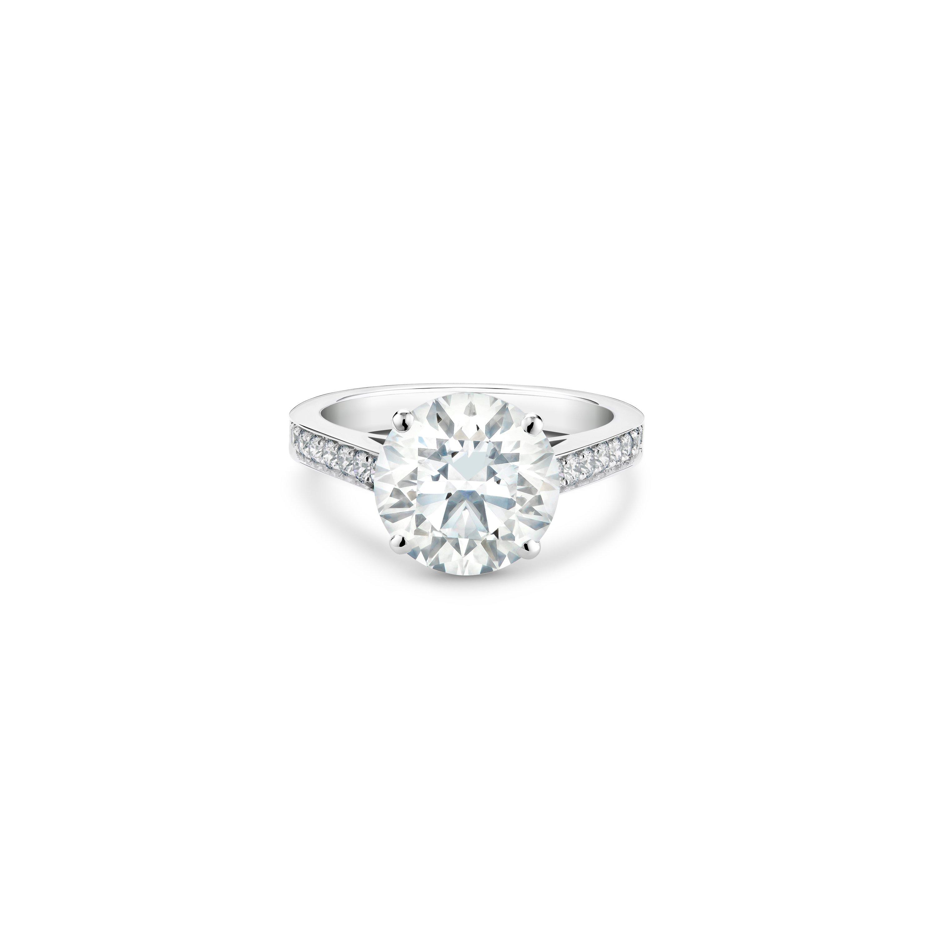 Old Bond Street Round Brilliant Diamond Ring In Platinum De Beers Uk