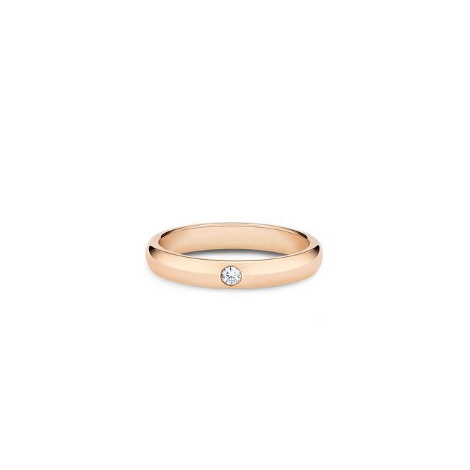 DB Classic one diamond band in rose gold 3 mm