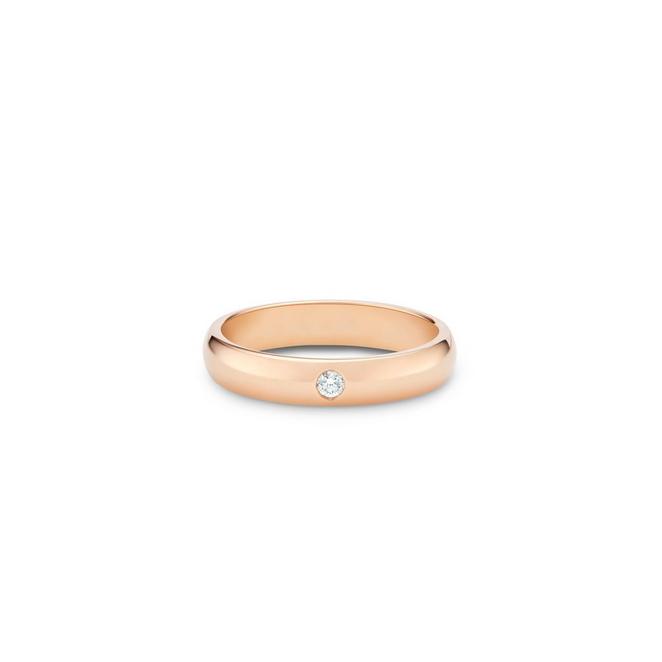 DB Classic one diamond band in rose gold 4 mm