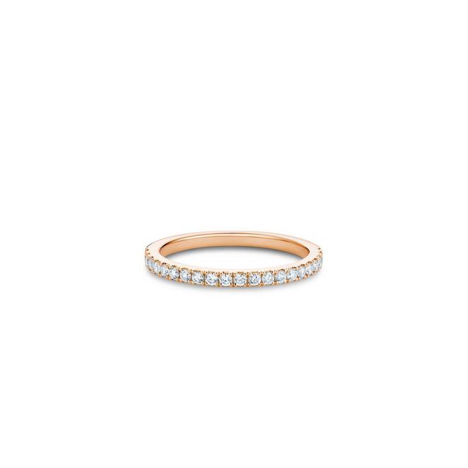DB Classic half eternity band in rose gold 1.8 mm