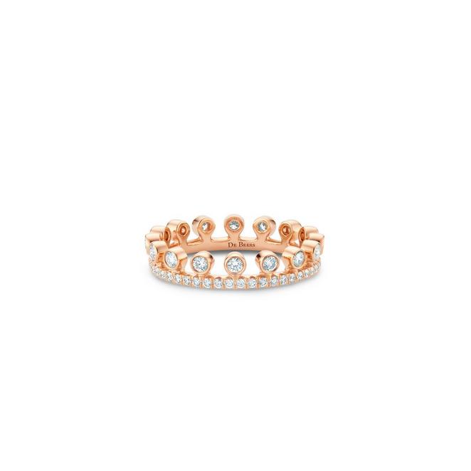 Dewdrop full pavé ring in rose gold
