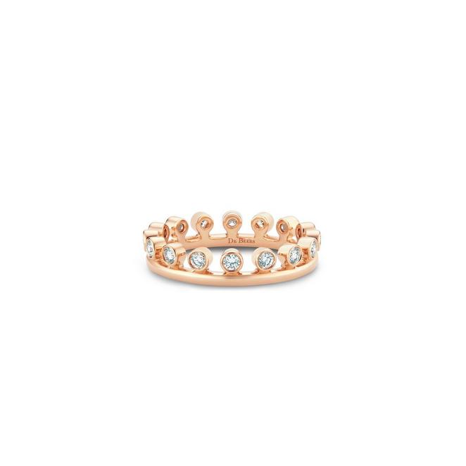 Dewdrop ring with 16 diamonds in rose gold