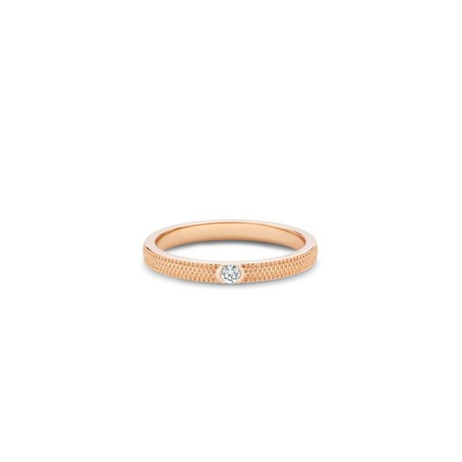 Azulea band with one diamond in rose gold