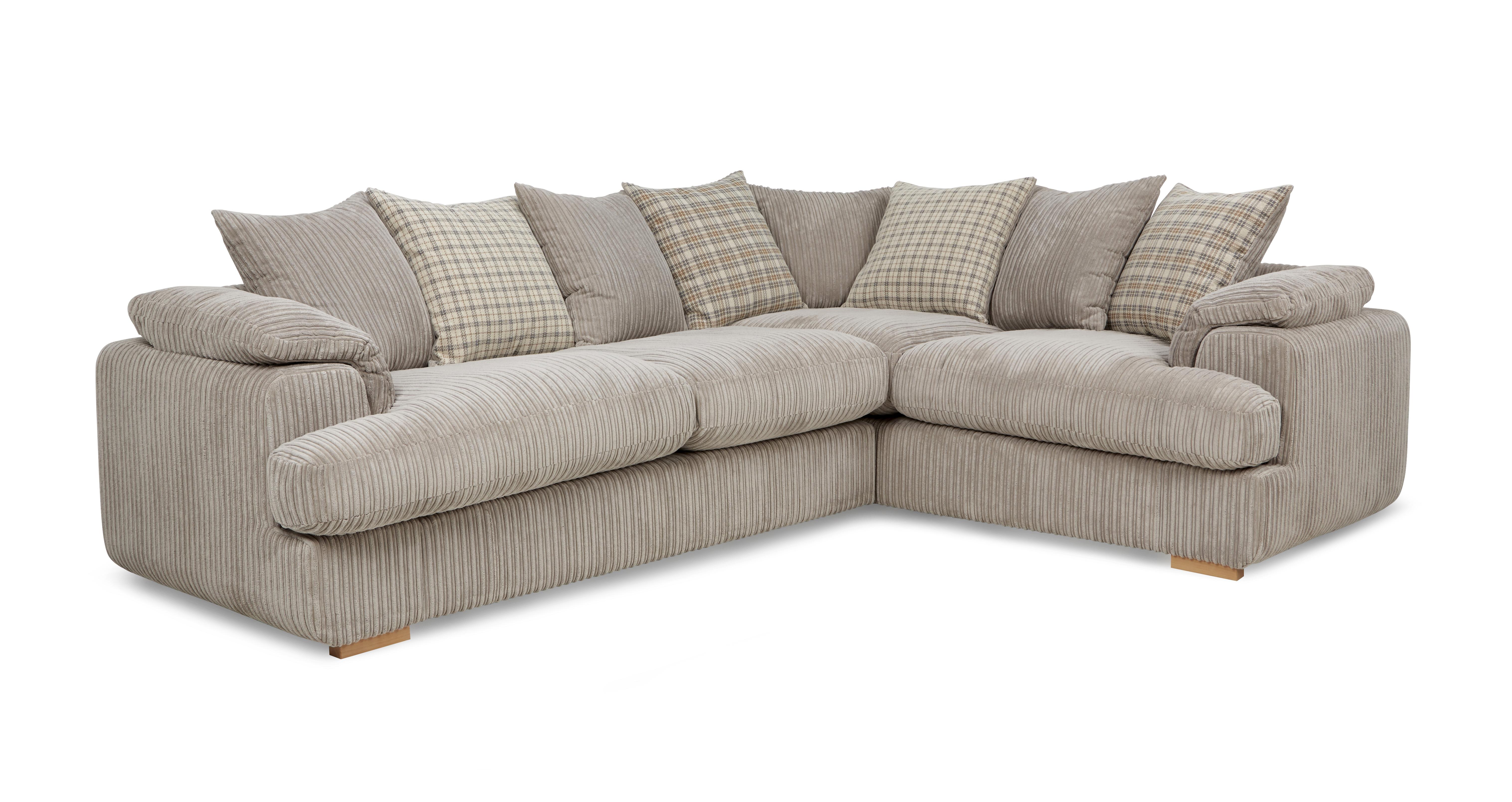 Celine Left Arm Facing 2 Seater Pillow Back Deluxe Corner Sofa Bed