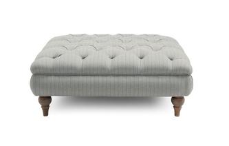 Pinstripe Buttoned Footstool 