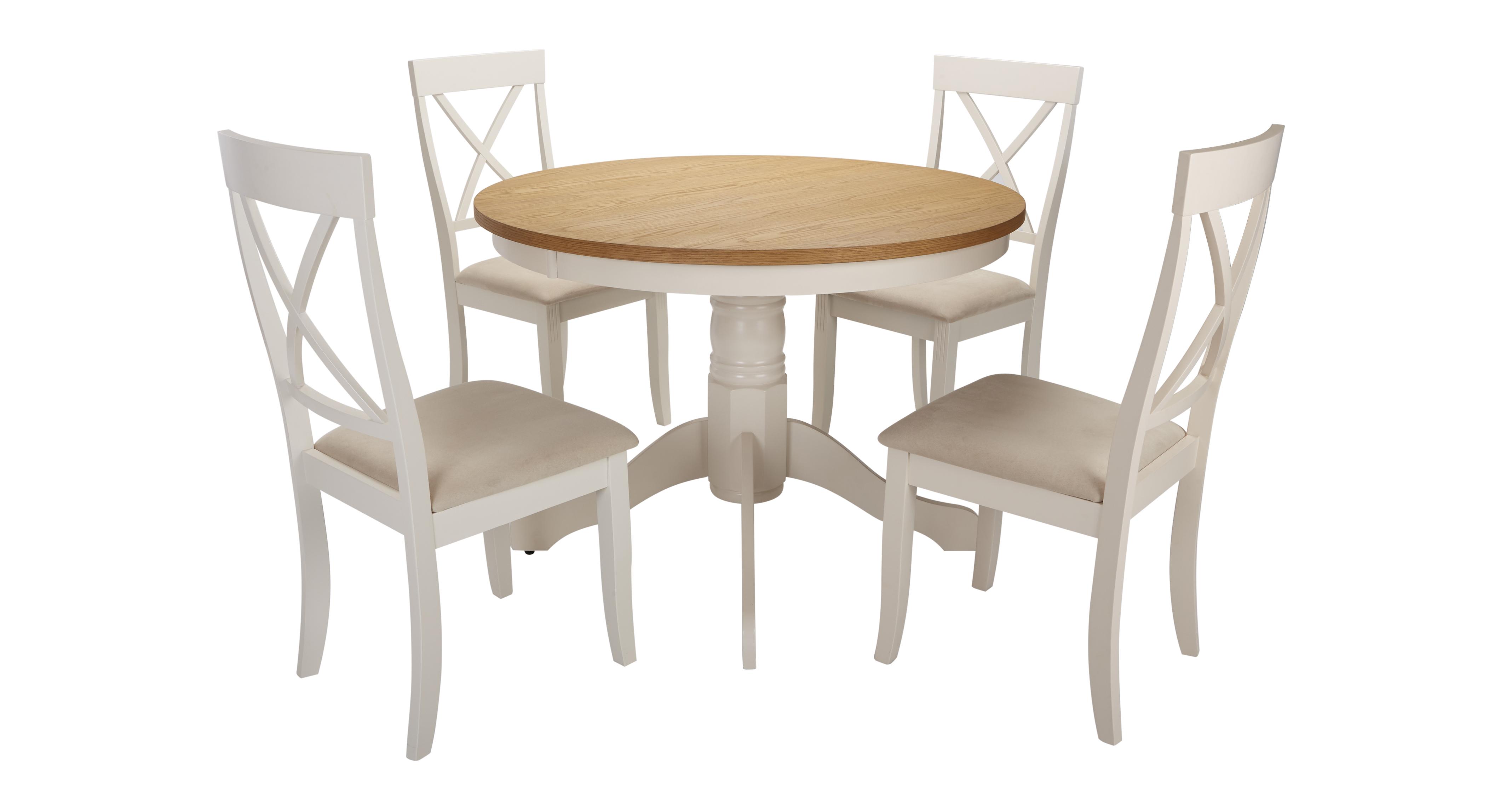 Evesham Round Pedestal Dining Table 4 Chairs DFS Spain