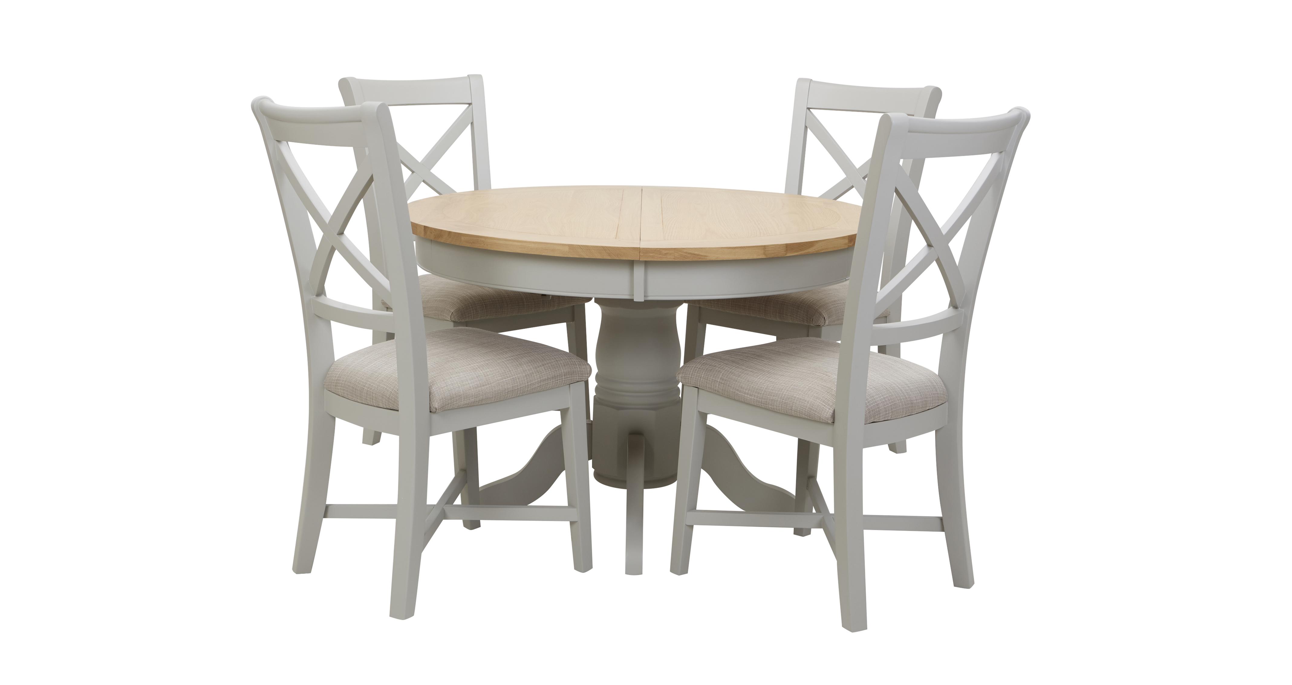 Harbour Round Extending Table Set Of 4 Dining Chairs