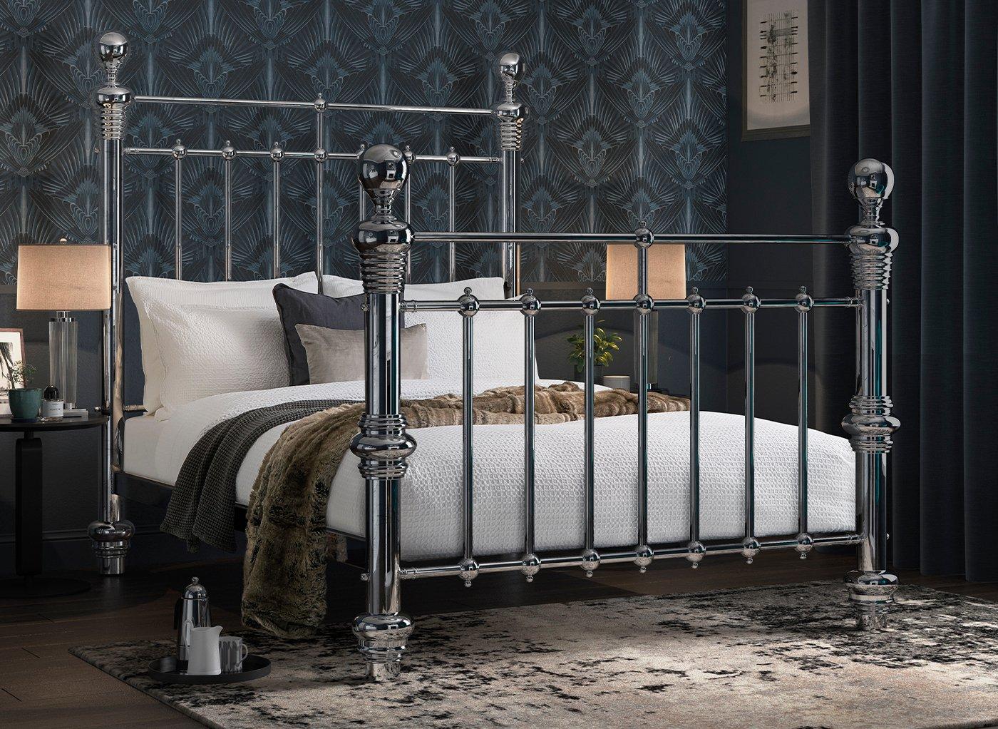 Quinn Chrome Metal Bed Frame