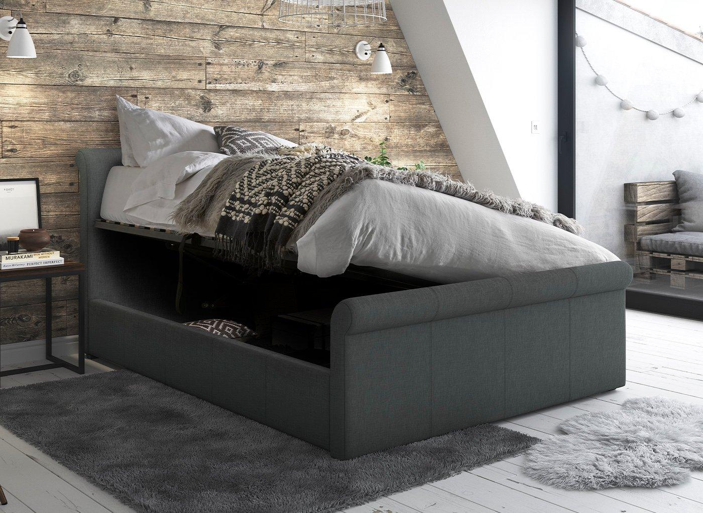 Wilson Fabric Upholstered Ottoman Bed Frame Dreams