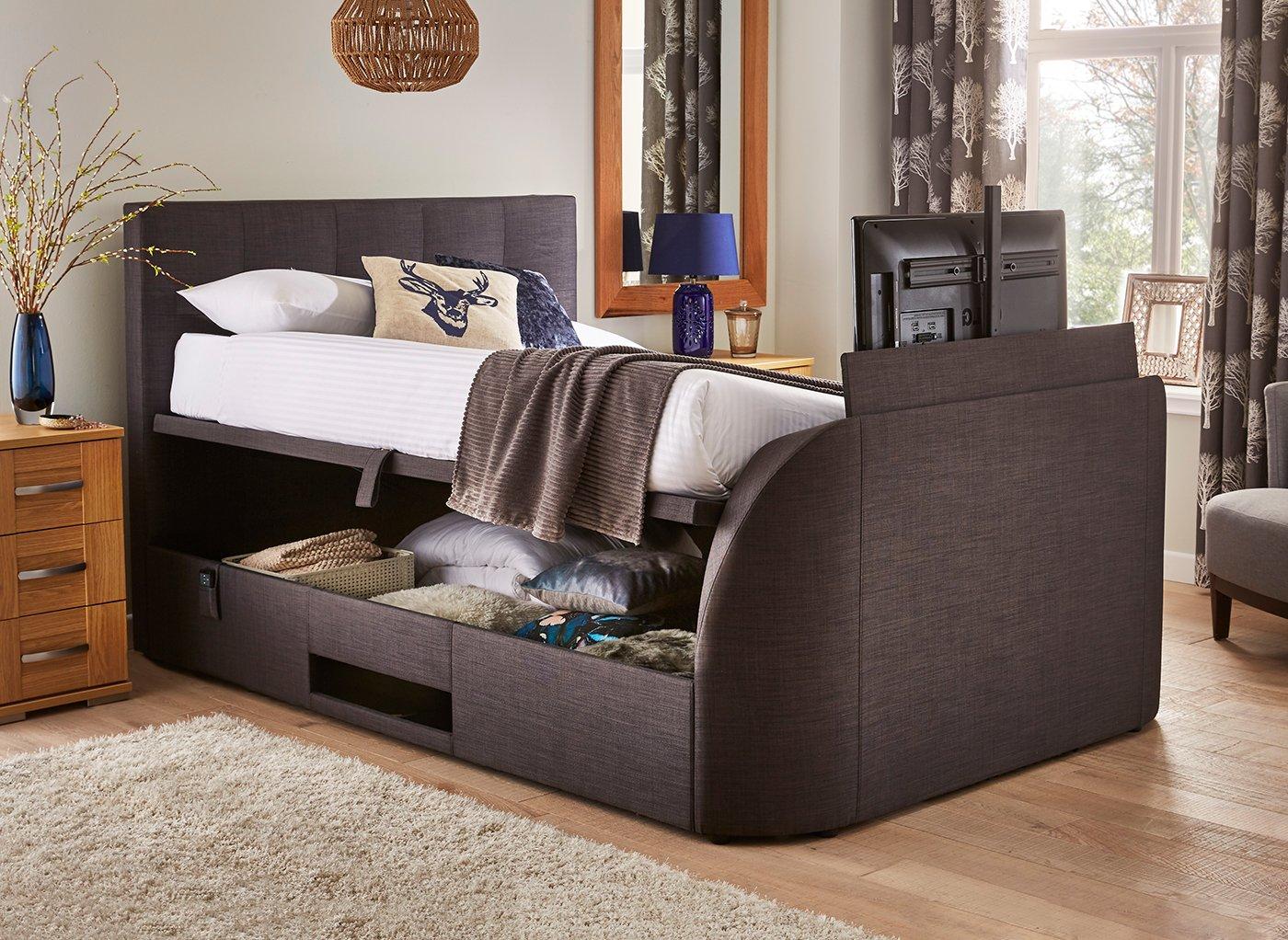 Evolution Fabric Upholstered Ottoman 43 Lg Tv Bed Frame