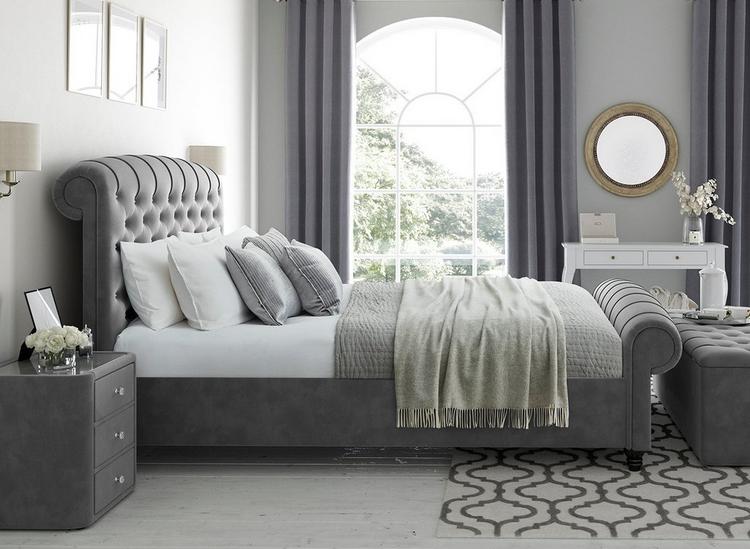 

Ellis Velvet-Finish Bed Frame image 1