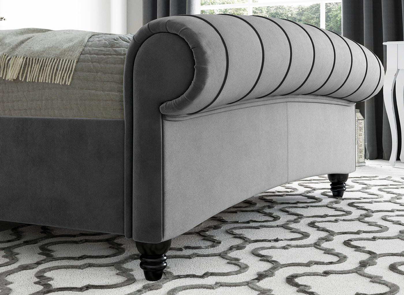 Ellis velvet finish upholstered bed discount