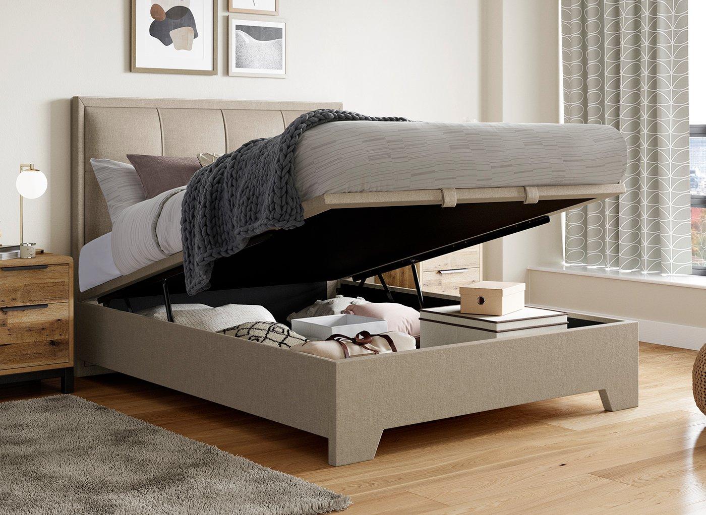 Hopkins Fabric Upholstered Ottoman Bed Frame | Dreams