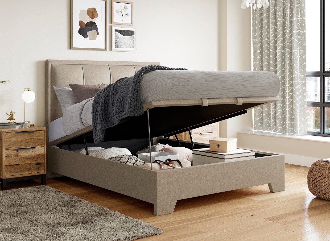 Hopkins Fabric Upholstered Ottoman Bed Frame