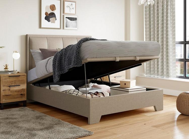 Fabric upholstered bed frame discount