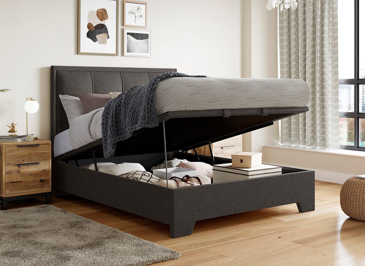 Hopkins Fabric Upholstered Ottoman Bed Frame