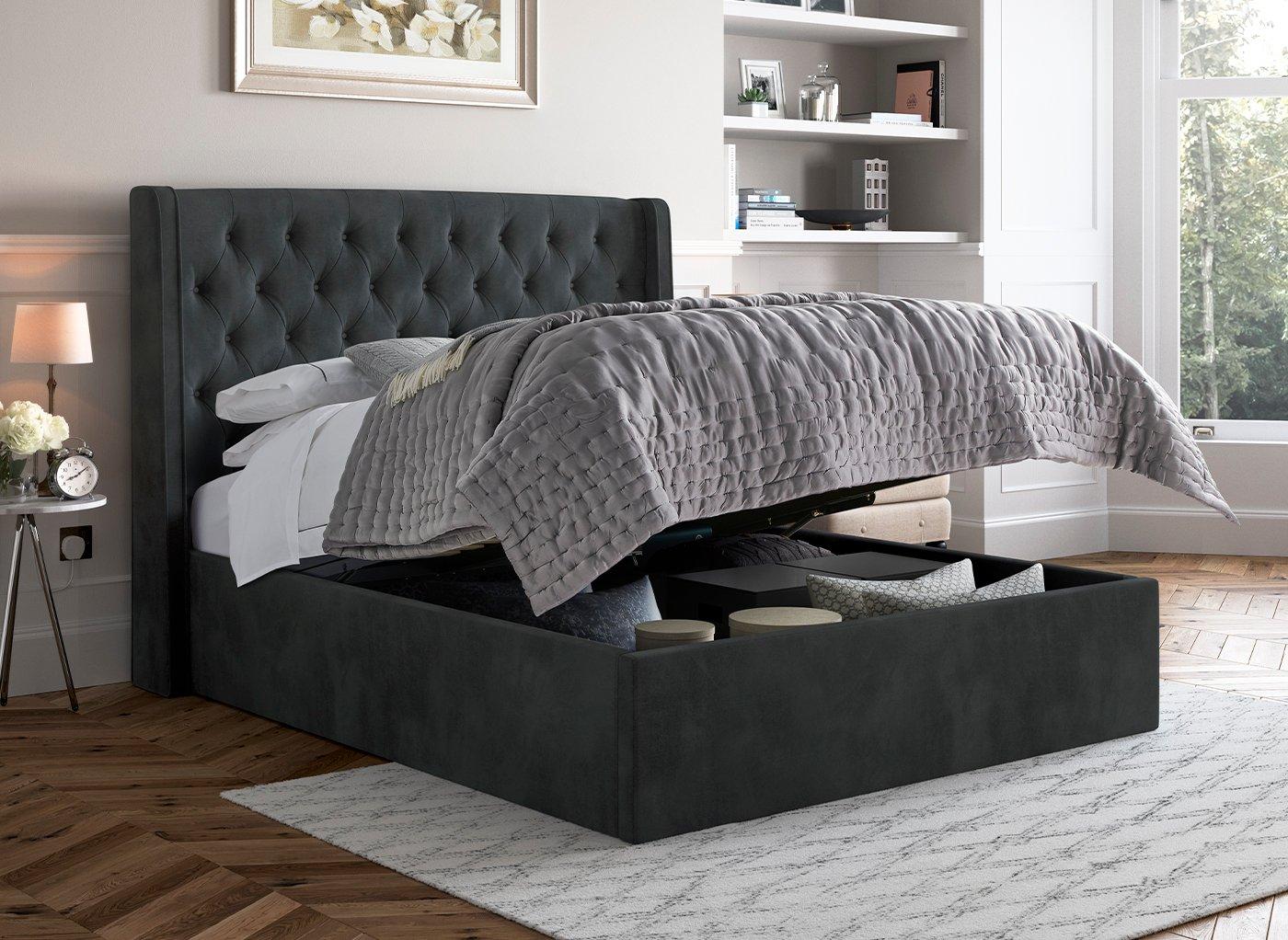 Black ottoman bed