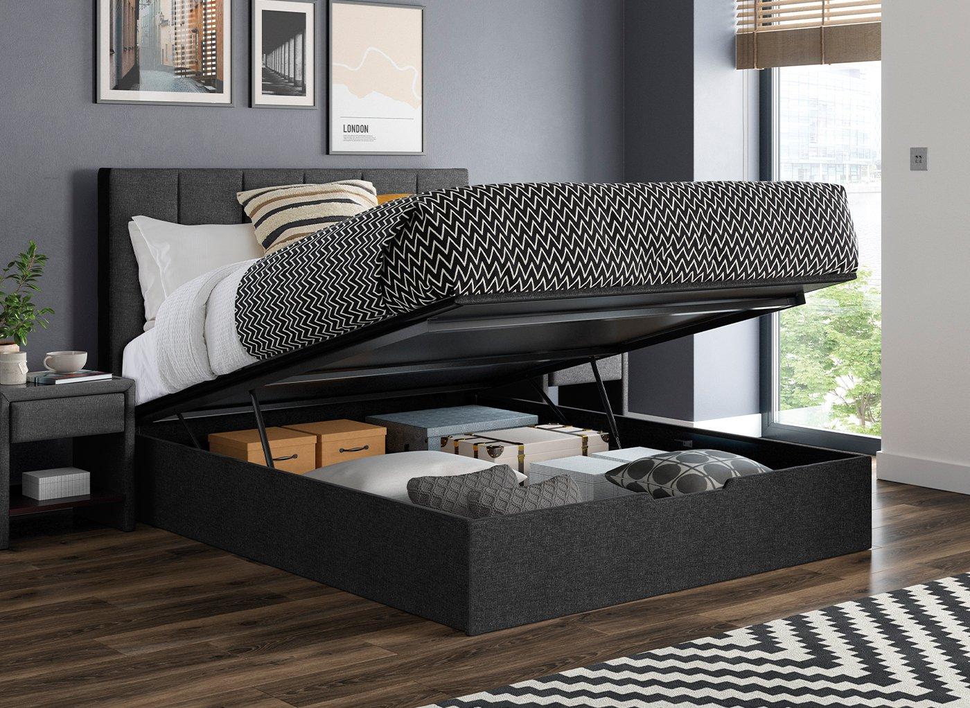 Single ottoman bed on sale and mattress