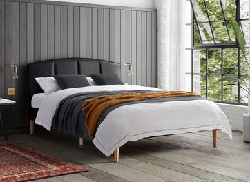 Cassini Faux Leather Low Rise Bed Frame