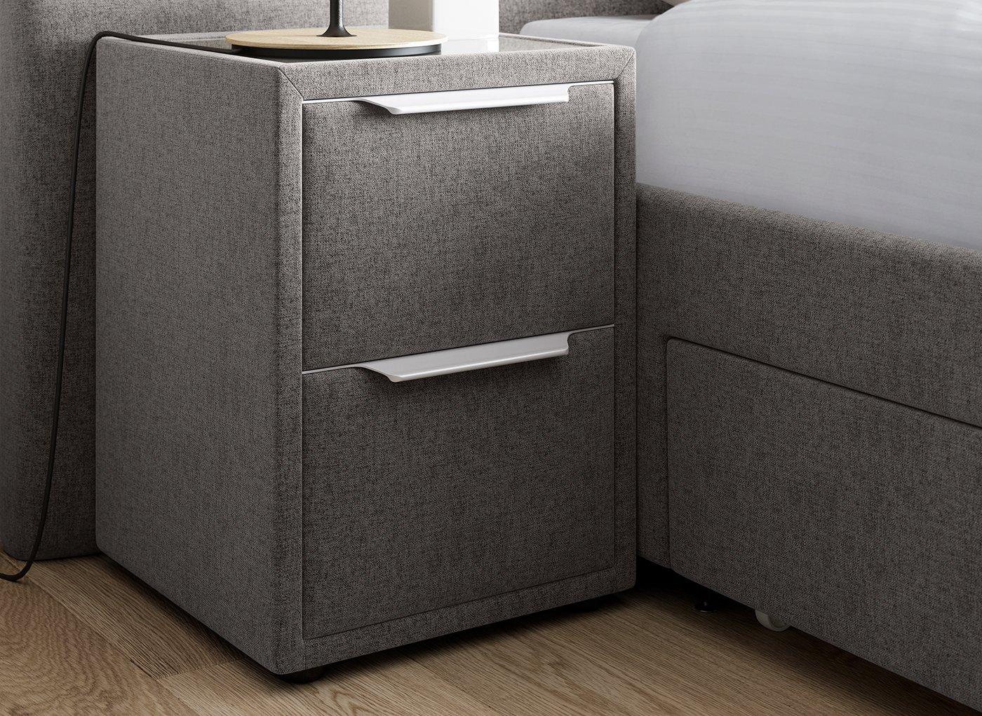 Hart upholstered bed frame outlet with bedside chests