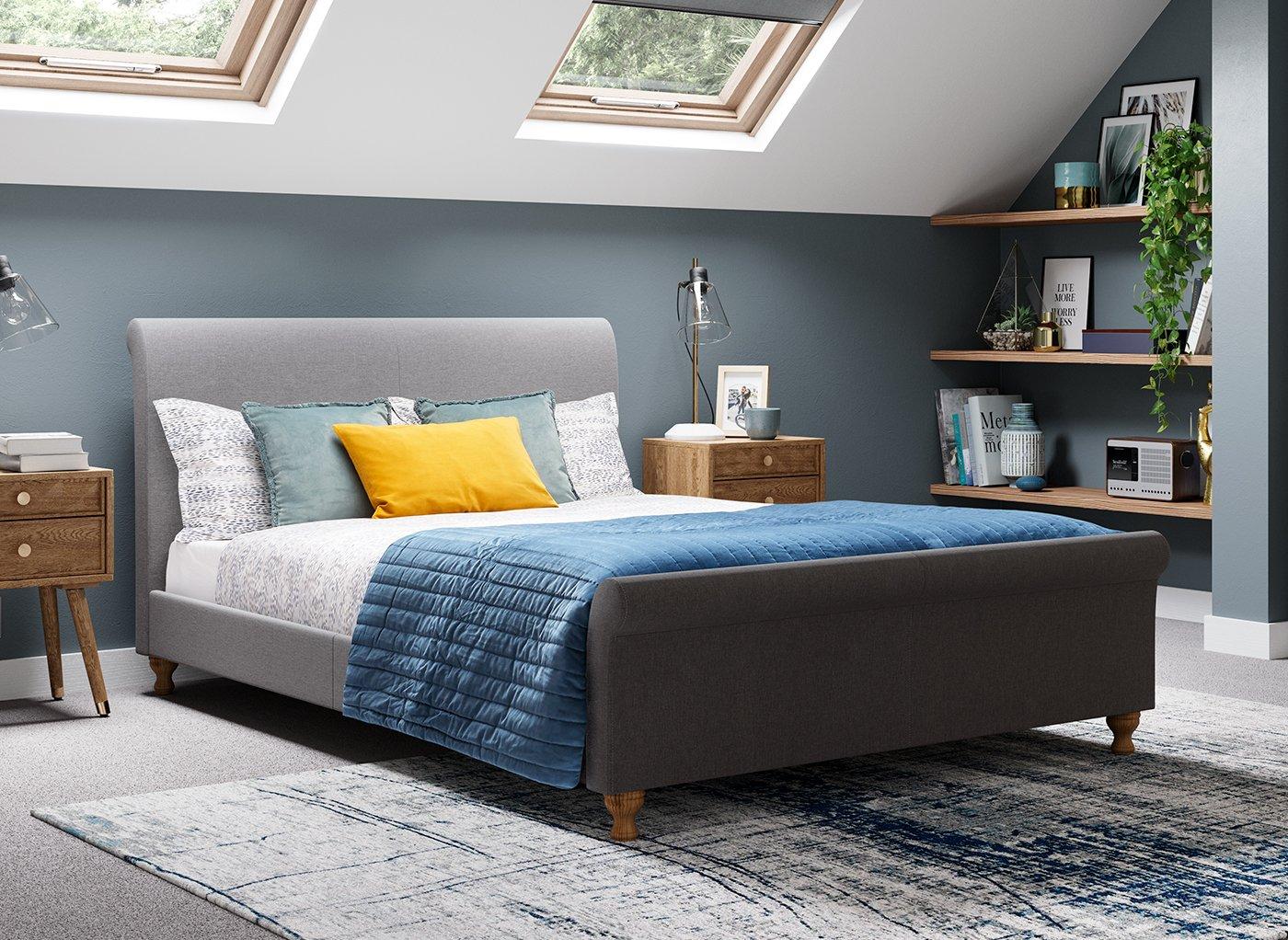 Low grey bed deals frame