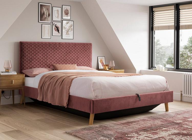 Dreams velvet online ottoman bed