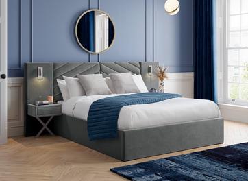 Murphy Upholstered Ottoman Bed Frame With Bedside Tables