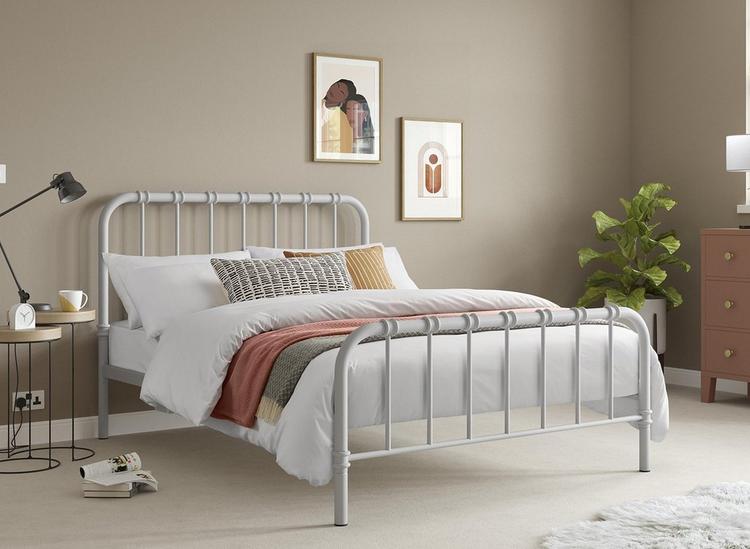 Chalfont White Four Poster Metal Bed Frame Small Double / Double / King Sizes Wishupon