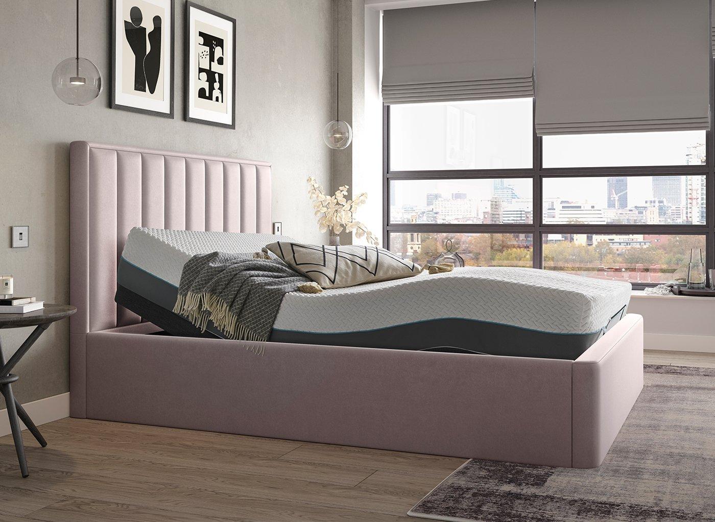 TEMPUR® Duke Sleepmotion Adjustable Velvet-Finish Bed Frame