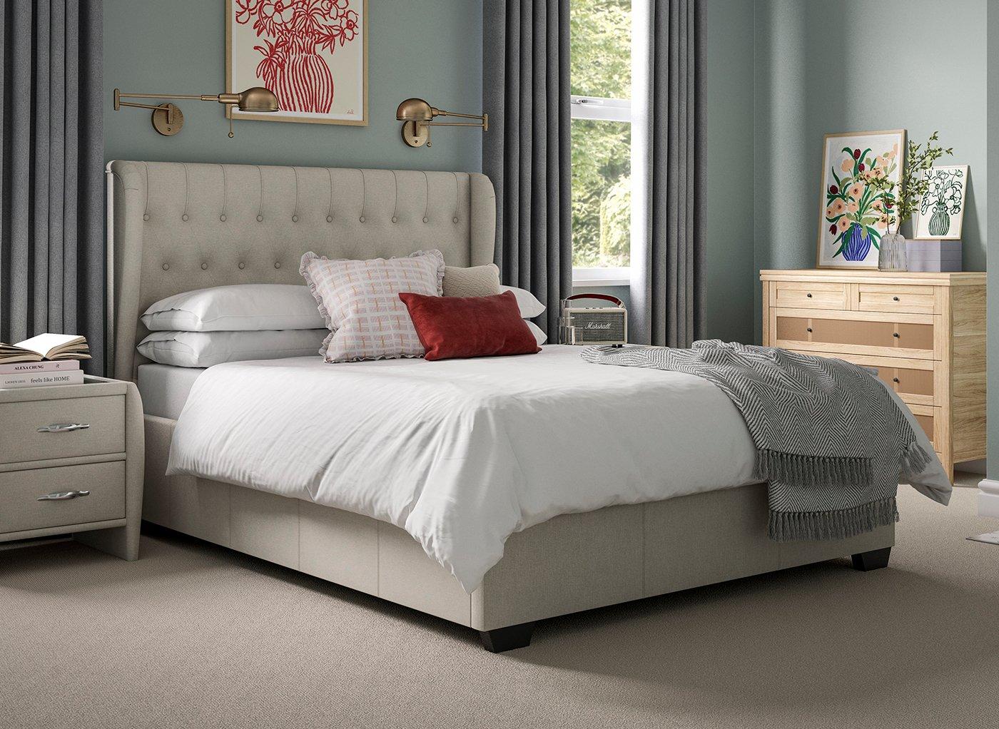 Samaira upholstered on sale ottoman bed