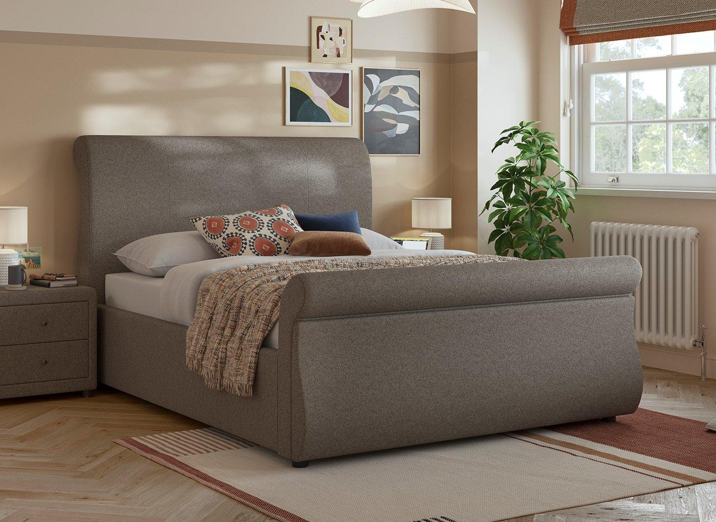 Detroit Upholstered Sleigh Bed Frame Dreams
