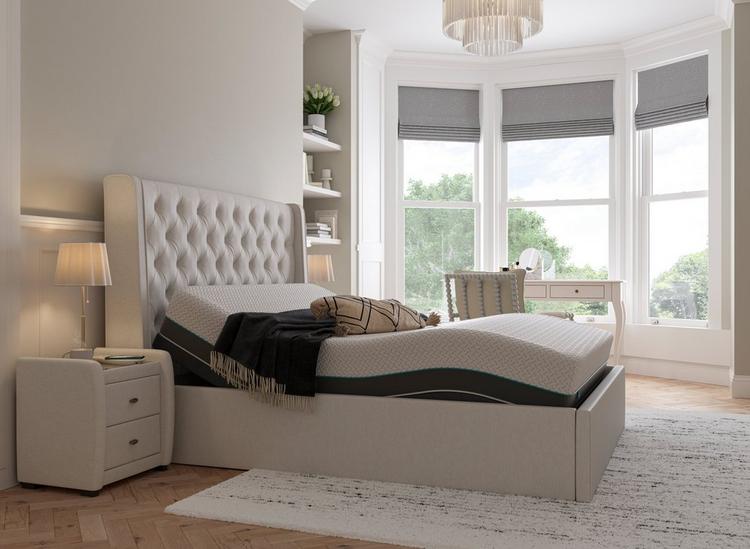 King bed frame with deals headboard for adjustable bed