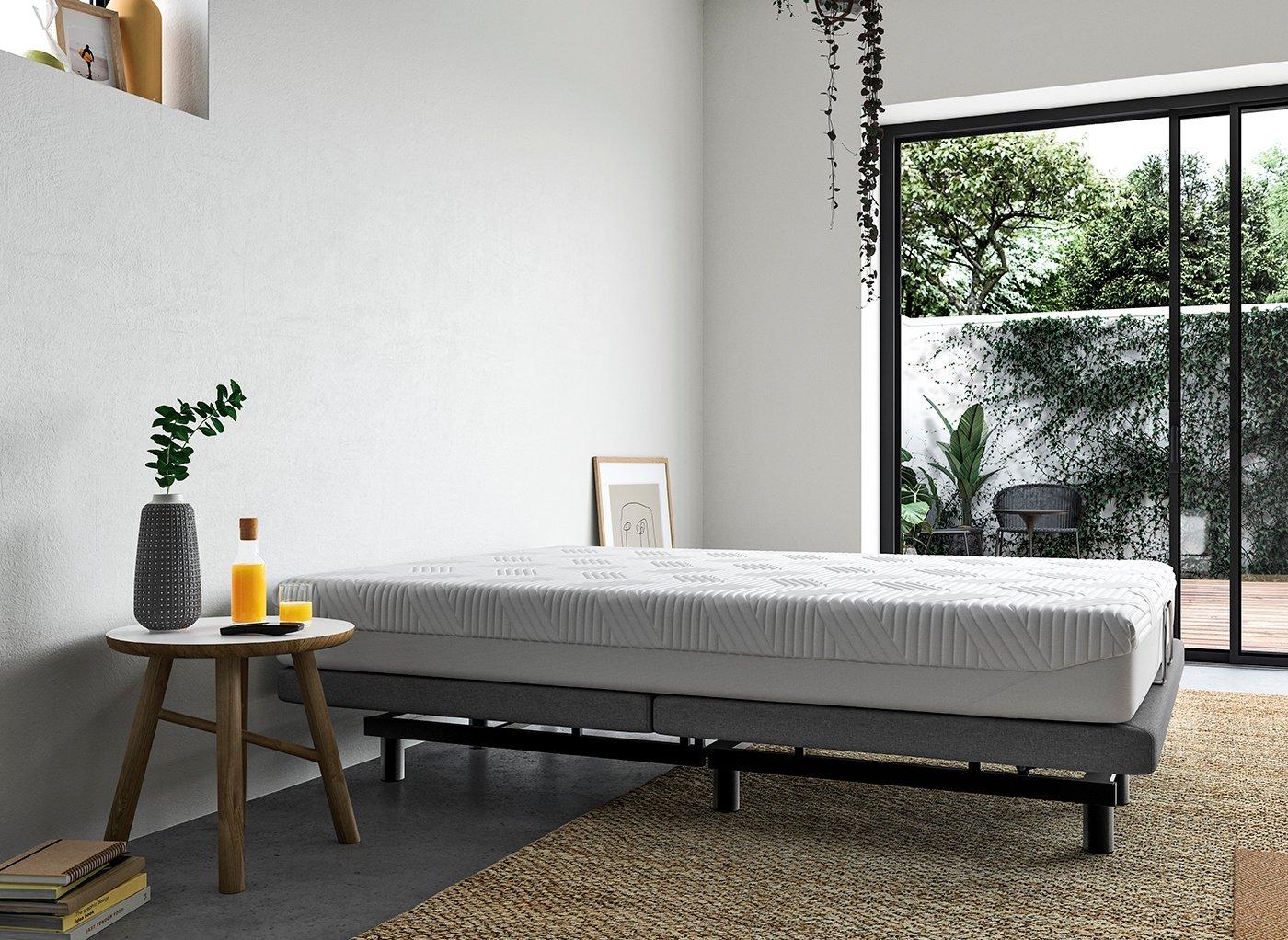 Tufted low deals platform bed