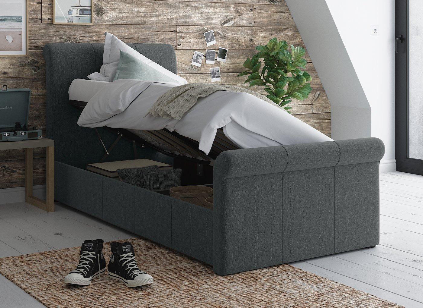 single side opening ottoman bed with mattress