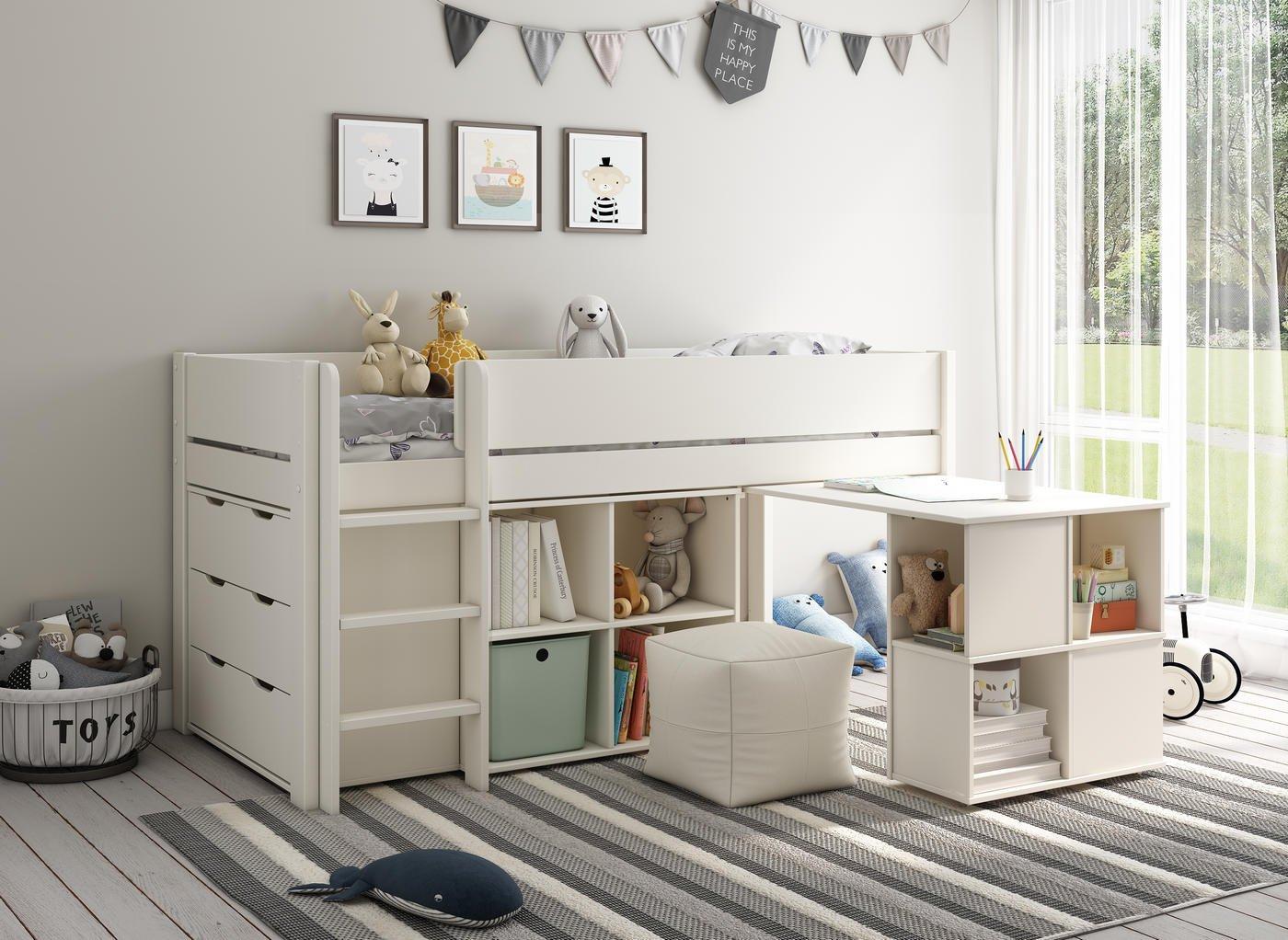 Mid sleeper with desk and deals storage