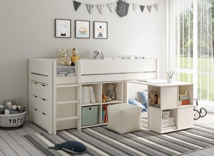 Anderson Mid Sleeper Bed Frame with Storage Drawers Kids Beds