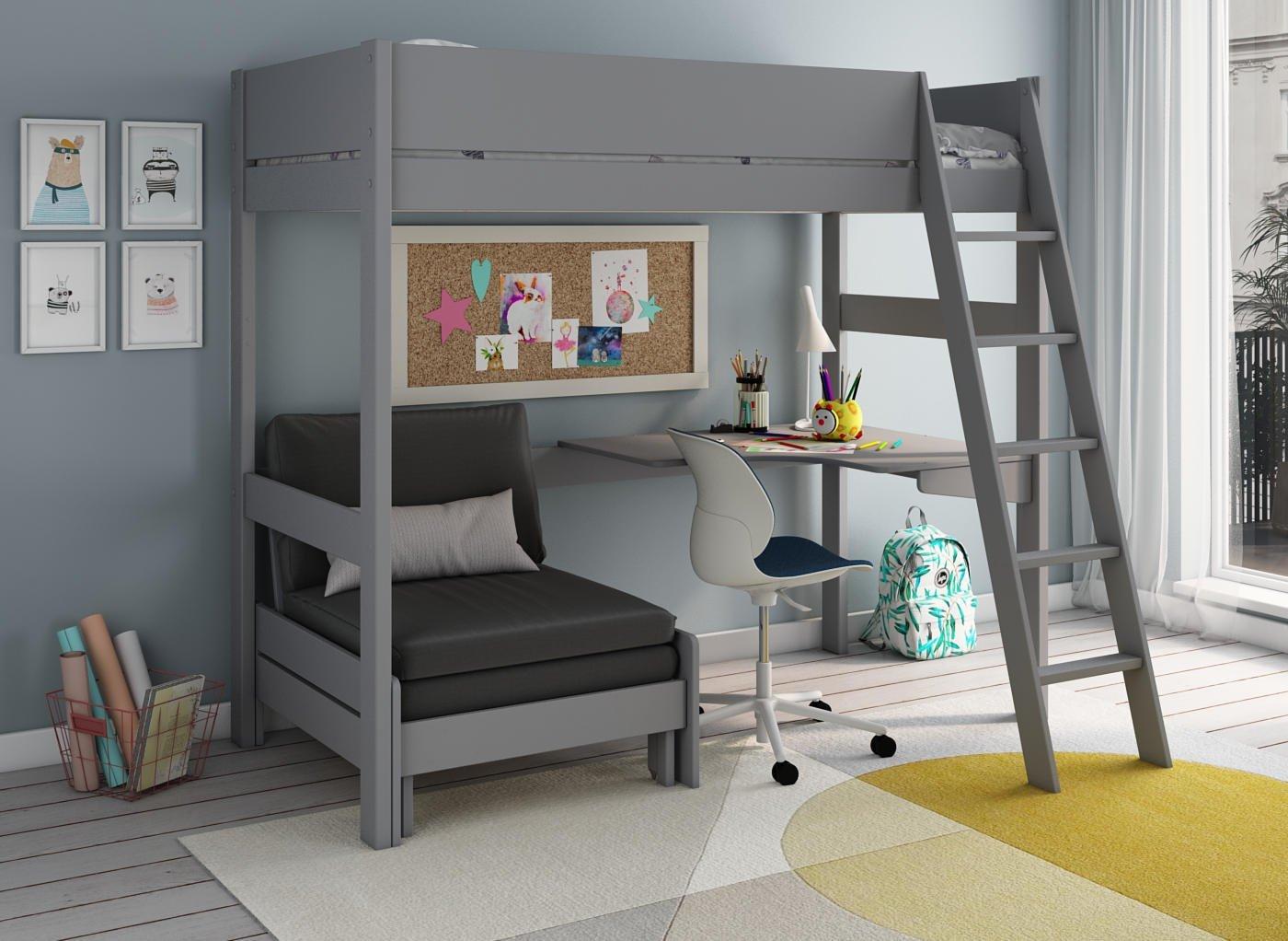 Anderson Kids Wooden High Sleeper with Chair & Desk