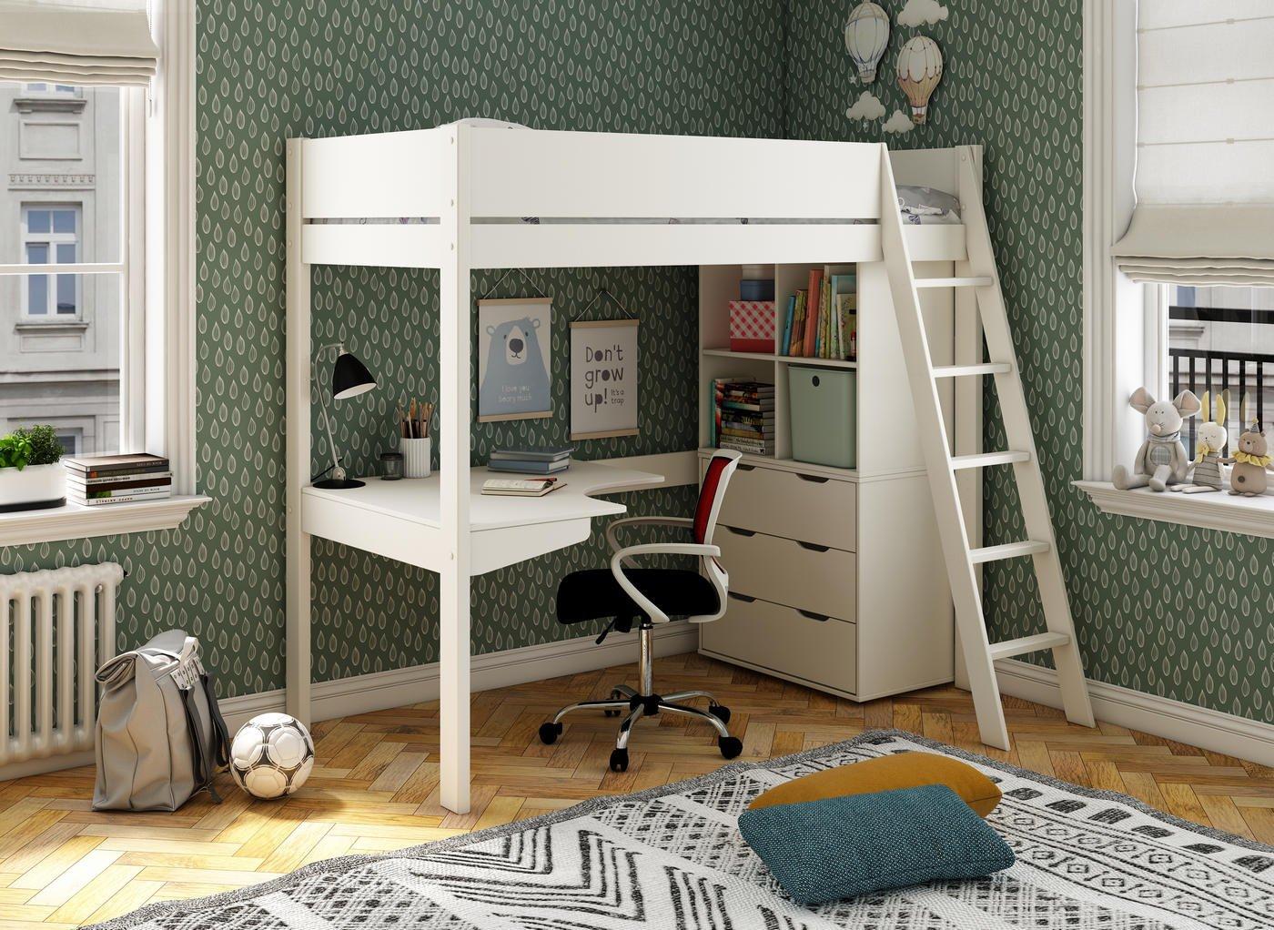 High bed deals and desk