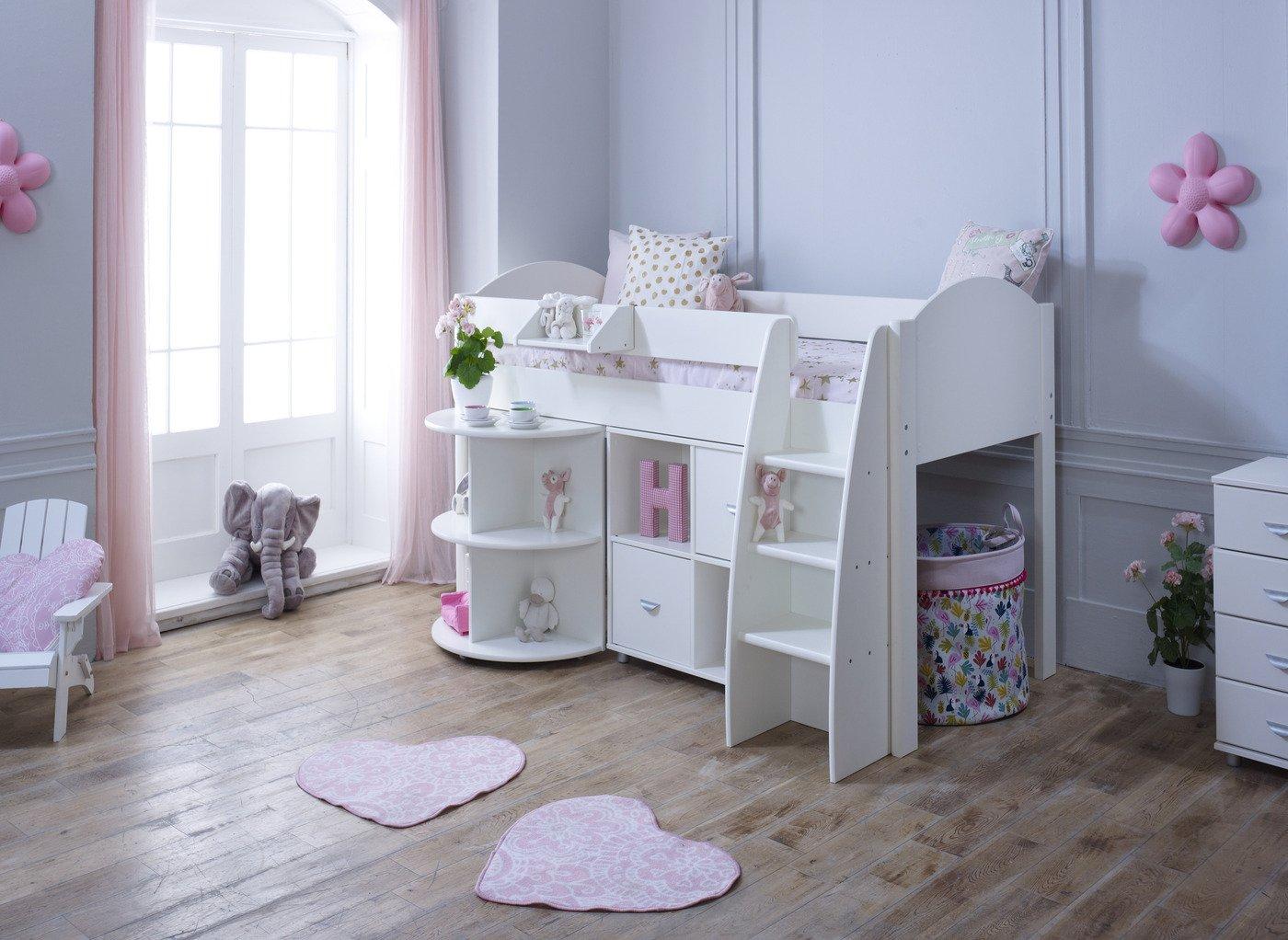 Milly Kids Wooden Mid Sleeper with Storage & Desk