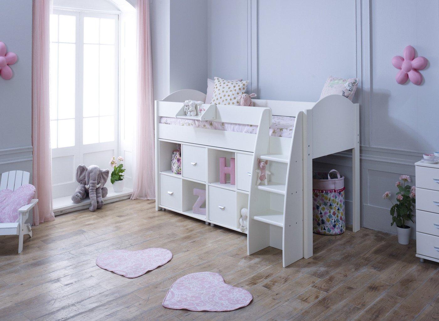 Milly Kids Wooden Mid Sleeper with Storage