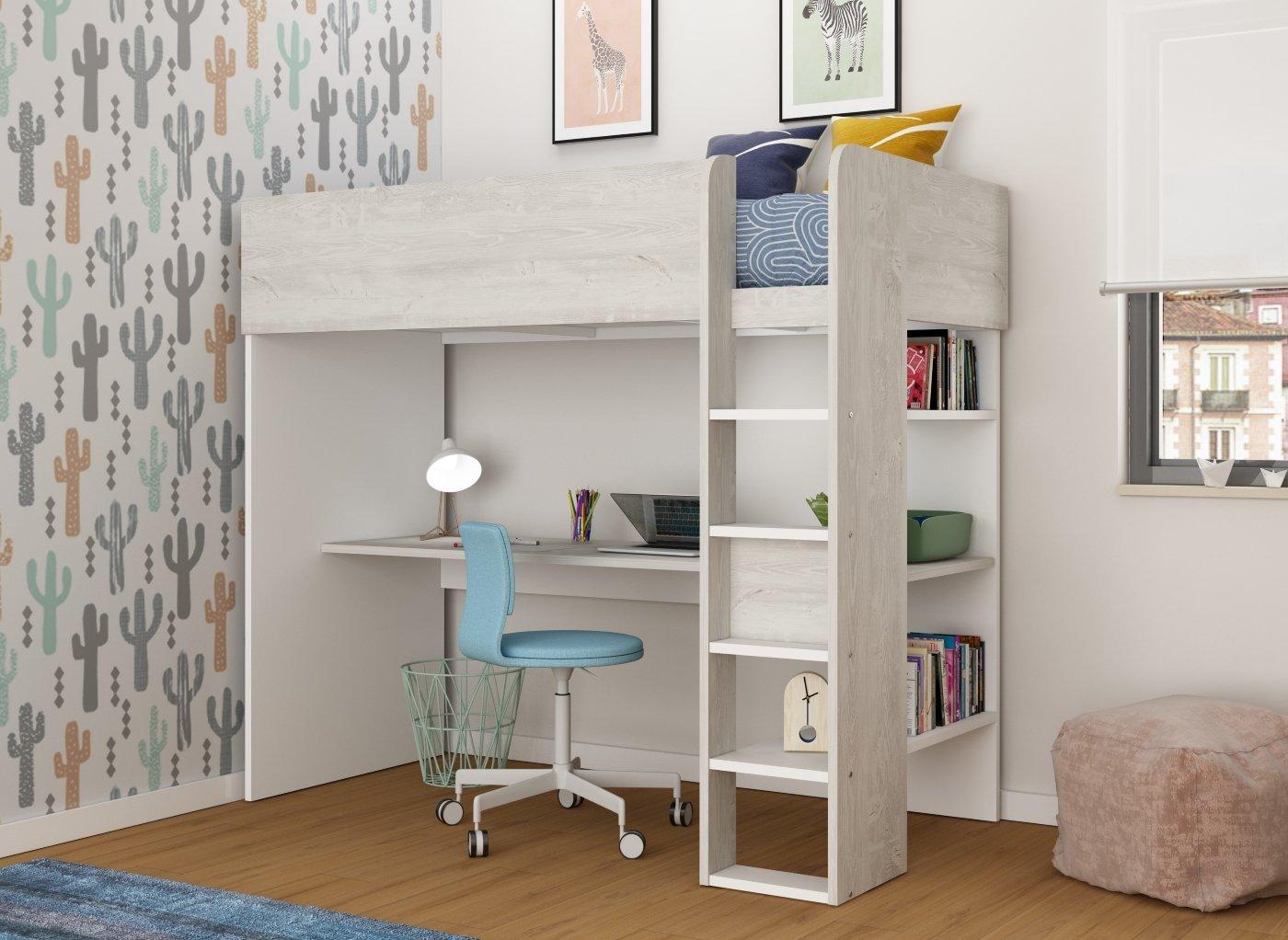 Cassie Kids Wooden High Sleeper with Desk