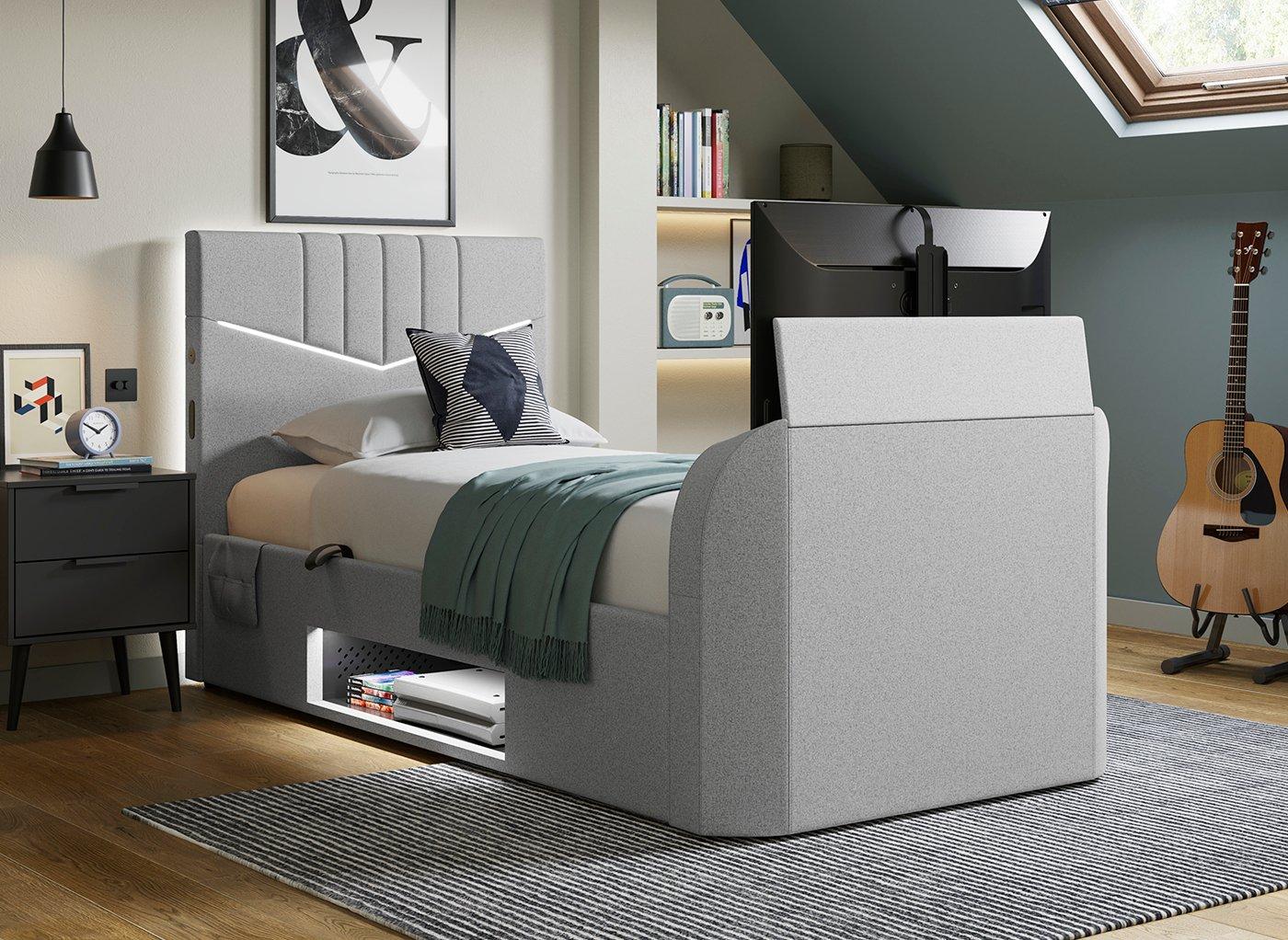Quantum Single Ottoman Gaming TV Bed Frame