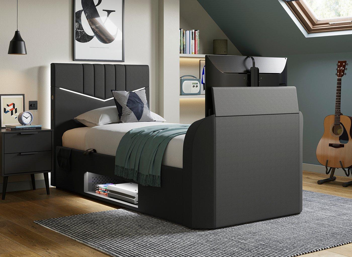 Quantum Single Ottoman Gaming TV Bed Frame