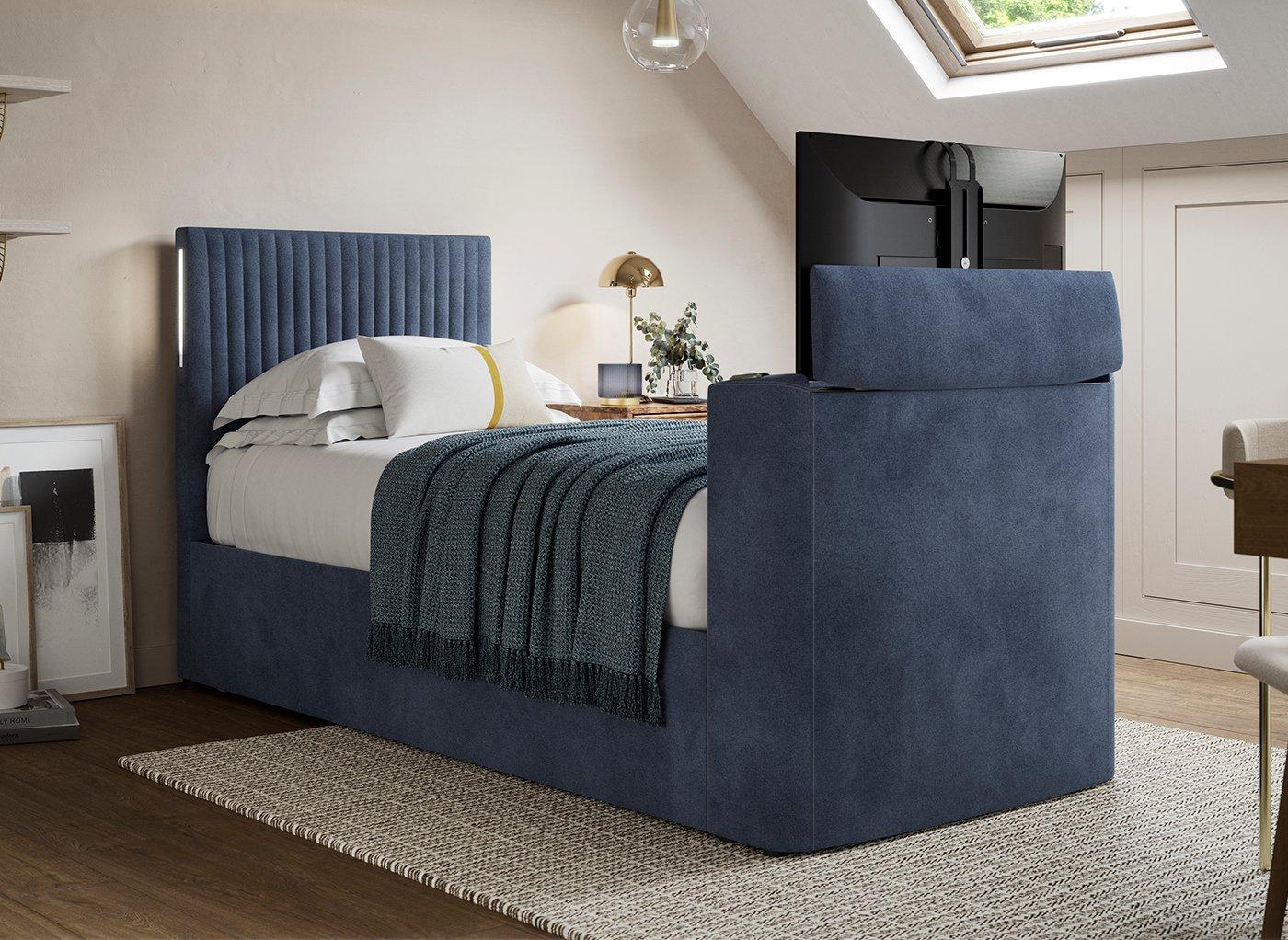Sadie Upholstered Storage LG TV Bed Frame with Trundle