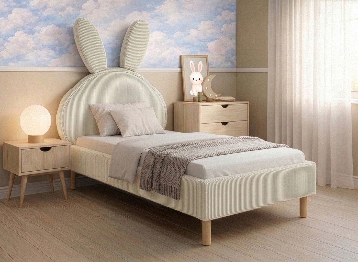 Darcie Upholstered Kids Bunny Bed Frame